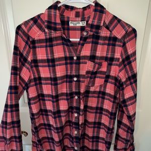 Pink Abercrombie kids flannel